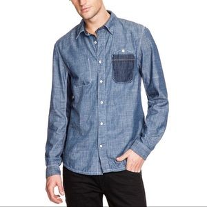 NWOT Guess Sullivan Chambray Shirt Denim Large